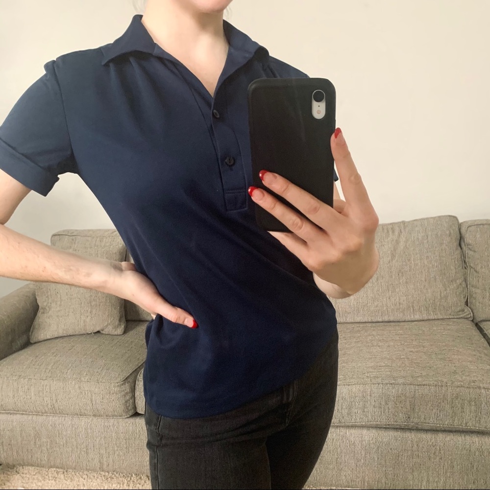 John Abbott navy blue polo shirt